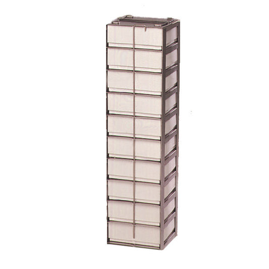 10-Place (1 Long x 10 High) Chest Freezer Rack For 2 In H Boxes, 5 1/2 In L x 5 5/8 In W x 22 In H, Stainless Steel
