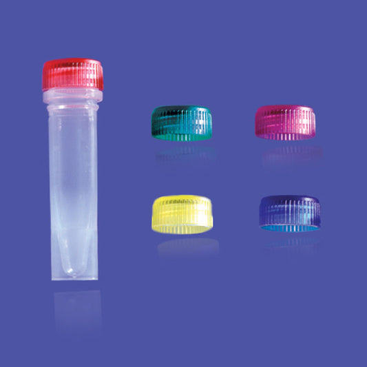 1.5 mL Self-Standing Screw Cap Microcentrifuge Tube, Natural with Natural Cap, Sterile, 10 Bags of 50 (500 Tubes and Caps)