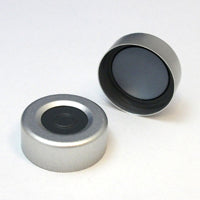 20 mm Open Top Seal, Wide ID, Aluminum, with Pharma-Fix PTFE/Dark Grey Butyl Molded Septa, 100/pk