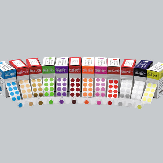 Tough-Spots, Large, Coffee Labels For 1.5 mL and 2.0 mL Tubes, 1/2 Inch Diameter, 1000/Roll. For -196C To +80C.