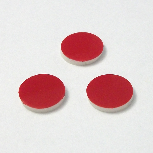 Sale Item - Septa, 9 mm, 0.060", Red PTFE/ White Silicone Special Clearance Pricing Shown, While Quantities Last