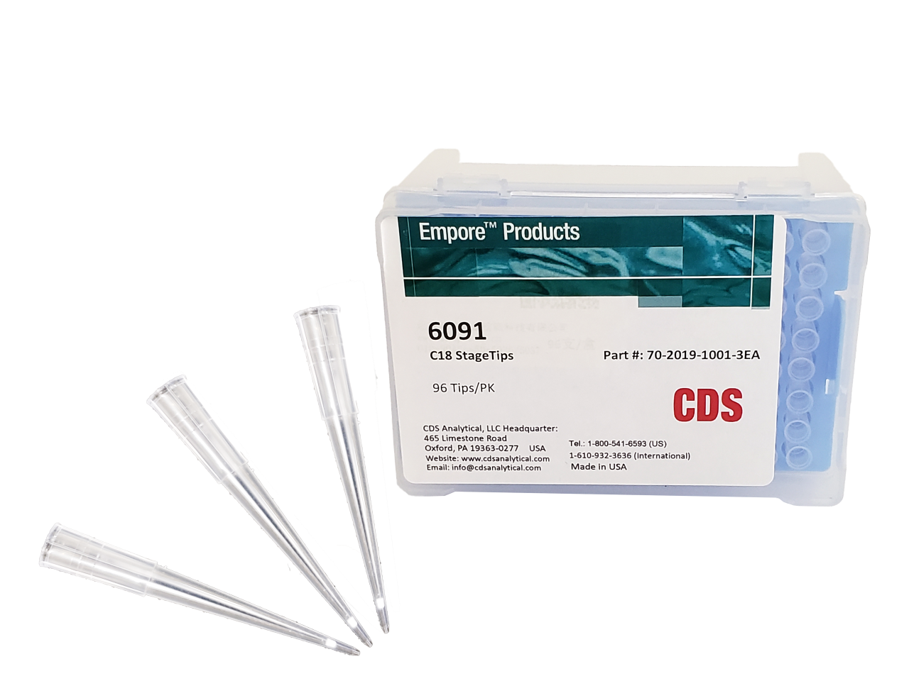 CDS Empore™ 6091 StageTips C18 bonded silica, 2-layer, 200 µL, 96 tips/pack