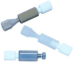 Union, Cheminert, 1/4-28 to 10-32, 1/16" OD tubing, 0.25mm bore, Includes Flangeless Fittings, CTFE