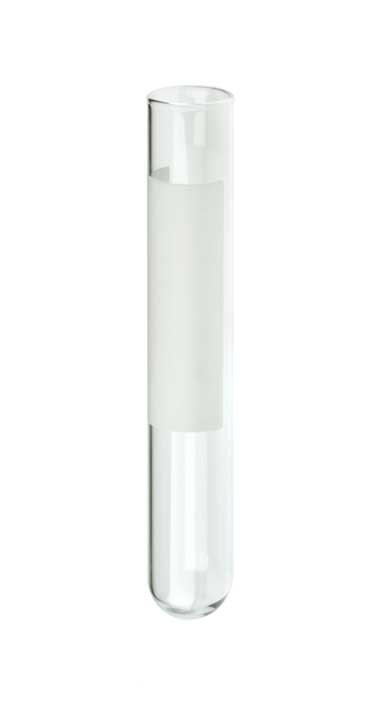 KIMBLE® MARK-M® Borosilicate Glass Tube With White 1-3/8" Vertical Label, 12 x 75 mm, 5 mL, 1000/pk