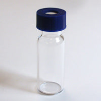 Vial, CHROMSPEC, 2 mL, 12 x 32 mm, Clear Glass, with Write-On Patch, Blue 9-425 Screw Cap & Red PTFE/White Silicone Septum, 100/pk