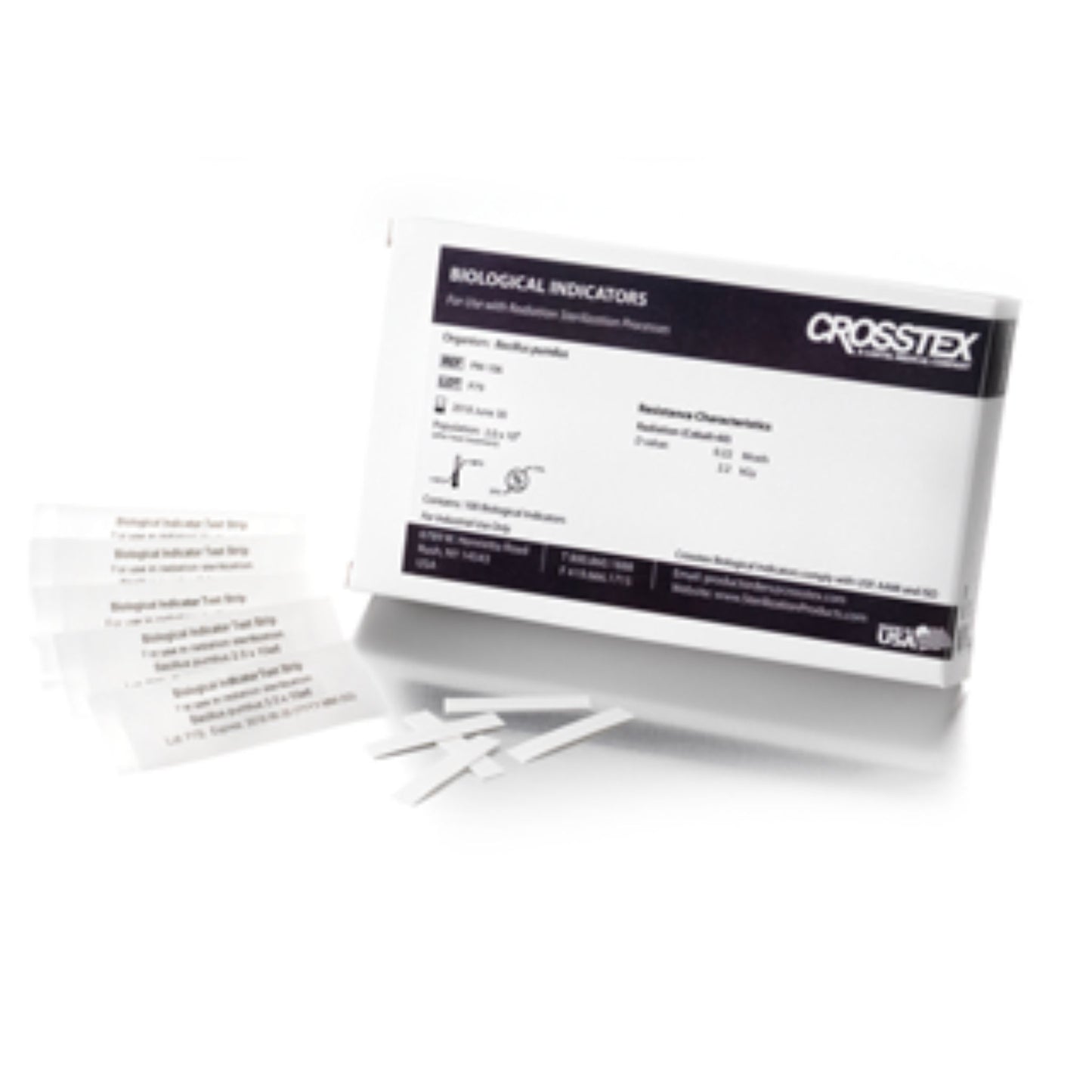 Biological Indicator Spore Strips, Bacillus Pumilus 10^7, 7 mm x 38 mm Strips, Individually Packaged In Glassine Envelopes, 100/pk