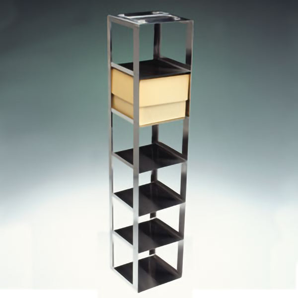 Image of US26902306 - 6-Place (1 Long x 6 High) Chest Freezer Rack For 4 3/4 In H Boxes, 6 In L x 6 1/8 In W x 29 5/8 In H, Stainless Steel