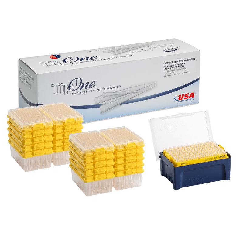 Image of US11112520 - Tipone® 1000 µL Natural, Graduated Pipet Tip Starter System, 10 Racks and 2 Packs of Refill Wafers (2880 Tips)