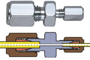 Union, External Reducing, 1/4" to 1/16", 0.75mm (0.030") bore, SS