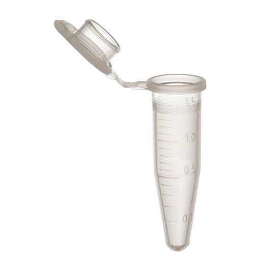 Seal-Rite™ 1.5 mL Graduated Microcentrifuge Tube, Natural, Polypropylene, Sterile, 5 Bags of 100 (500 Tubes)