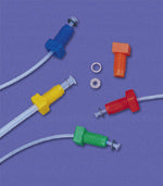 Flanged Tube End Fitting, Cheminert, 1/4-28 for 1/8" OD Tubing, Natural, with Washer, 10/pk