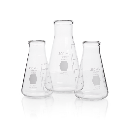 KIMBLE® KIMAX® Erlenmeyer Flask, Wide Mouth, 125 mL, Graduated, 48/pk