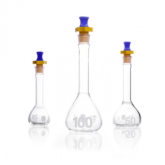 Volumetric Flask, 250mL Wide Mouth, Heavy Duty, Class A, with Polyethylene Stopper