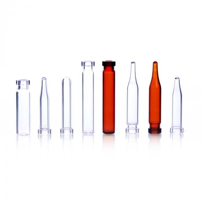 Image of N080100 - WHEATON® MicroLiter® Crimp Top Vial, 0.8 mL, 8 x 30 mm, Flat Bottom, Clear Glass