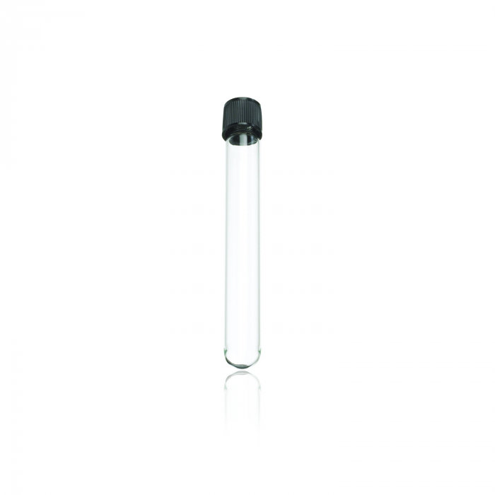 WHEATON® Culture Tubes With Screw Cap, 14 mL, 16 x 125 mm, with 15-415 PTFE Faced 14B Rubber Lined Caps, 144/pk