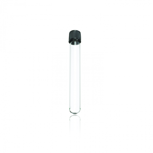 WHEATON® Culture Tubes With Screw Cap, 14 mL, 16 x 125 mm, with 15-415 PTFE Faced 14B Rubber Lined Caps, 144/pk