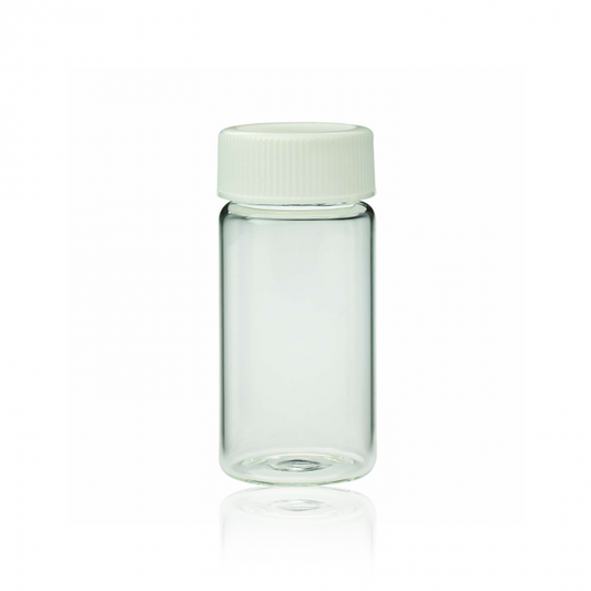 WHEATON® Liquid Scintillation Vials, 20 mL, Urea Caps Attached to Vials, Glass, Metal Foil / Pulp, 22-400, 500/pk