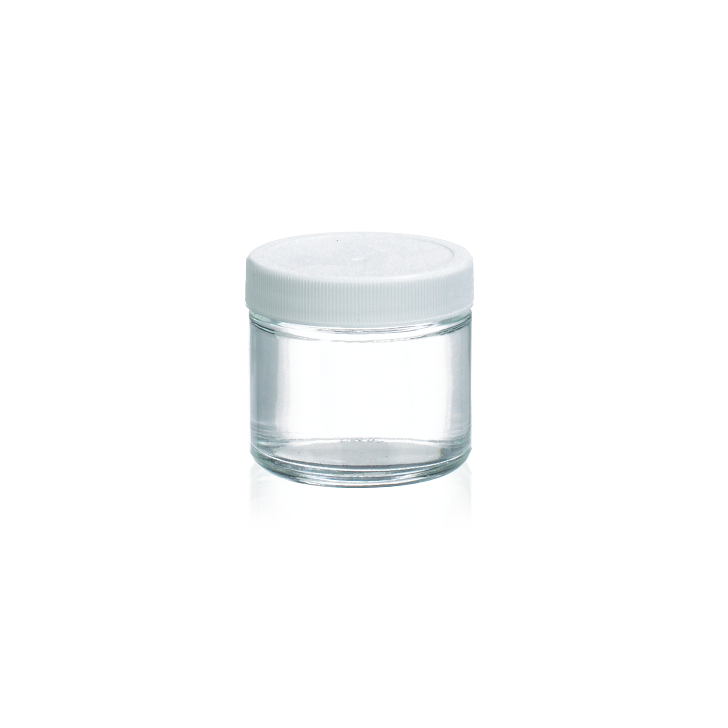 WHEATON® Clear Straight Sided Jar, 30 mL, 43-400 White Polypropylene Cap, Poly-Vinyl Liner, 48/pk