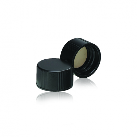 WHEATON® Black Phenolic Screw Cap, PTFE-Faced Rubber Liner, 8-425