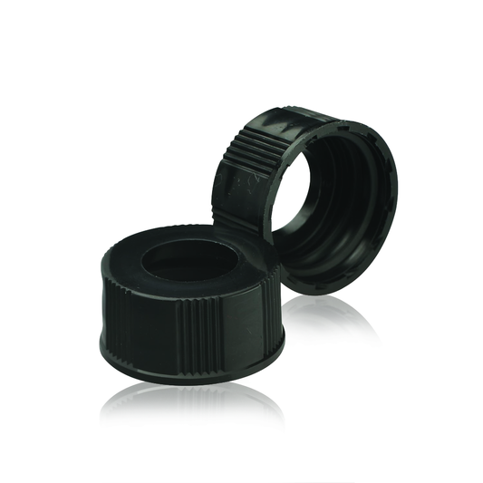 WHEATON® Black Phenolic Open Top Screw Cap, 33-430, Gray Butyl, 1000/pk