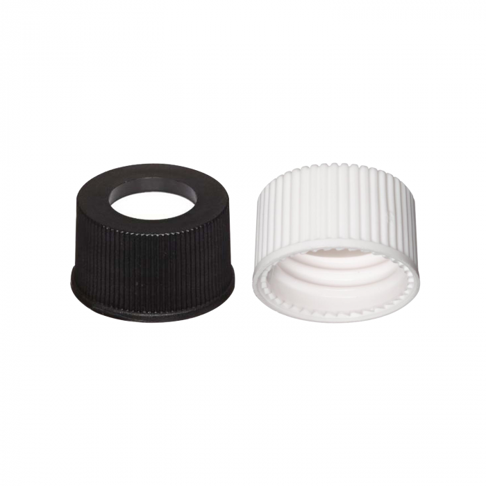 WHEATON® Polypropylene Open Top Screw Cap, 13-425, White, 0.060" Bonded PTFE/Silicone Septa, 250/pk, 1000/cs