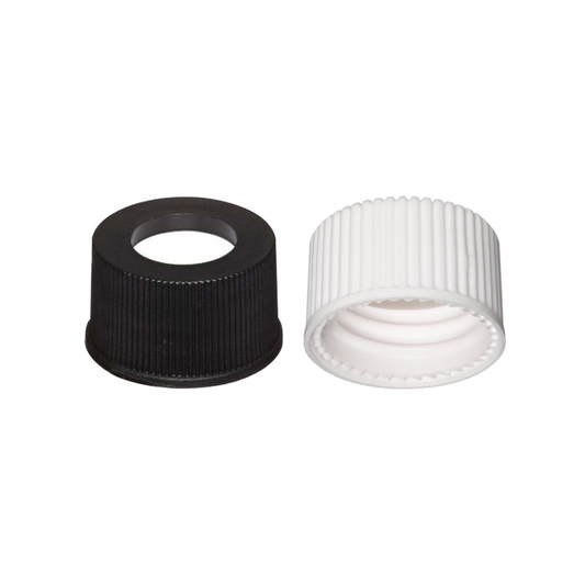 WHEATON® Polypropylene Open Top Screw Cap, 13-425, White, 0.060" Bonded PTFE/Silicone Septa, 250/pk, 1000/cs