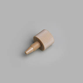 Blind fittings, 1/16", short, UNF 10-32, knurled, polymer, quantity 10