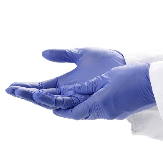 Layer4® Comfort Powder-Free Nitrile Gloves, Light Indigo Blue, 9.5 Inches Long, 10 Boxes of 200 (2000/Case), Medium