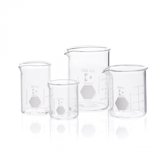 KIMBLE® KIMAX® Griffin Beakers, 600 mL, Graduated, with Marking Patch, 36/pk