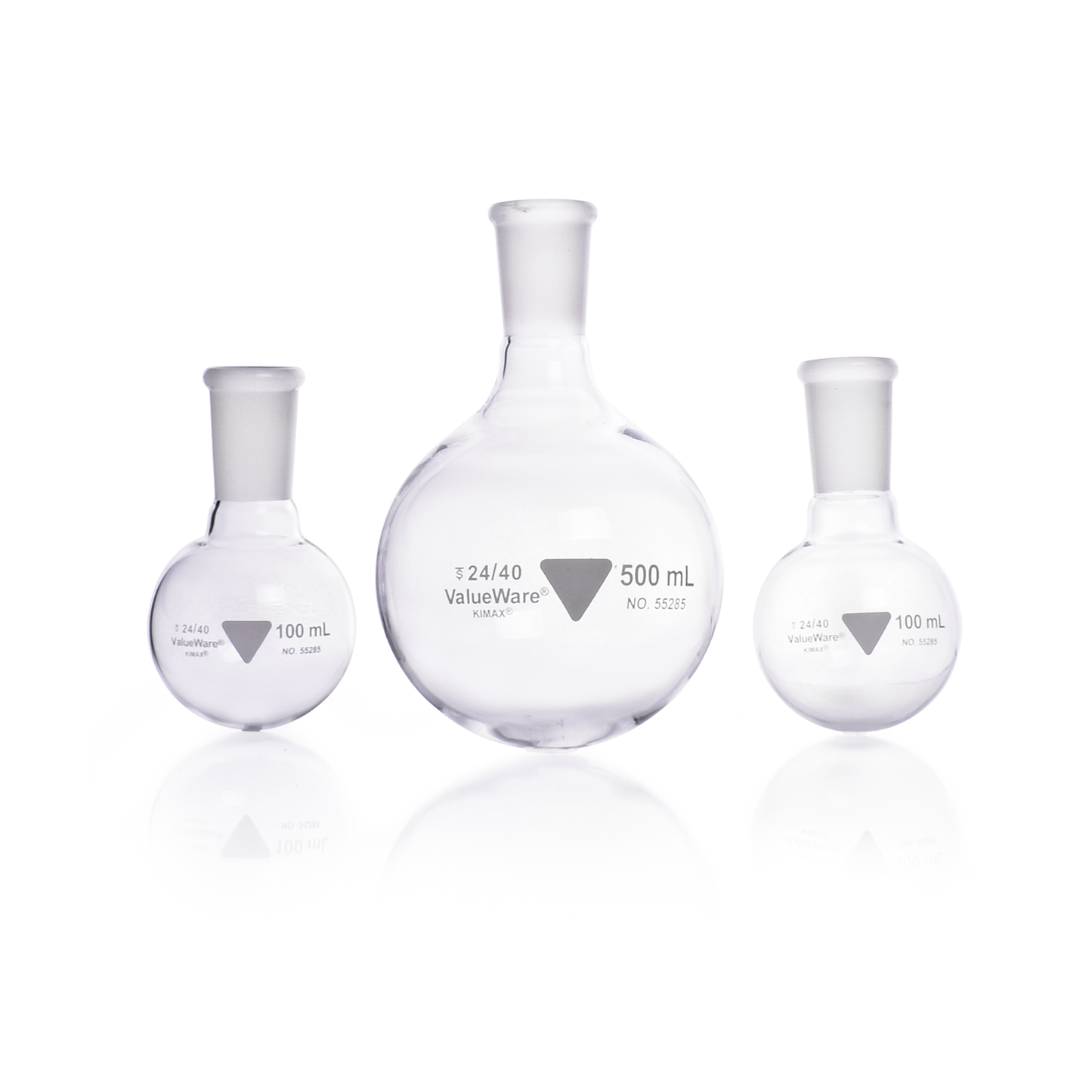 KIMBLE® ValueWare® Round Bottom Flasks, 1000 mL, 12/pk