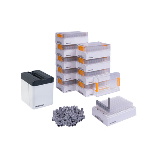 0.75ml 2D Data-Matrix coded Screw Cap tubes with external thread V-bottom Starterpack BASIC