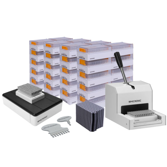 1.40ml 2D Data-Matrix coded Push Cap tubes V-bottom Starterpack PREMIUM