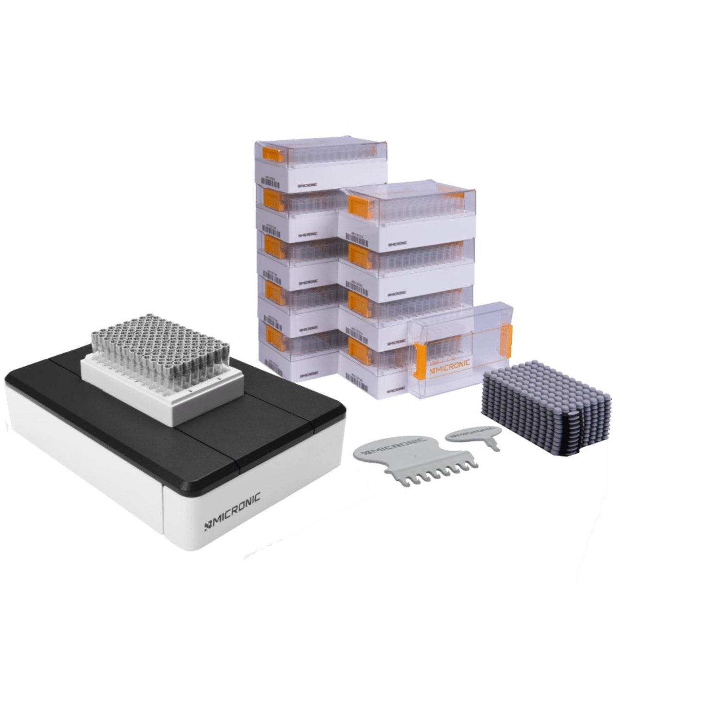 1.40ml 2D Data-Matrix coded Push Cap tubes V-bottom Starterpack STANDARD