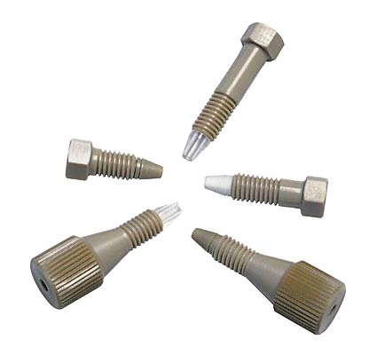 One-Piece Fitting, No-twist, 1/16" Tubing OD, PEEK Hex Short Nut, Glass-filled PEEK Ferrule