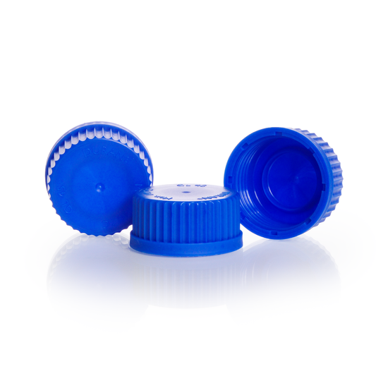 DURAN® Original GL 45 Laboratory Bottle Screw Cap, with Lip Seal, PP, Blue, 10/pk