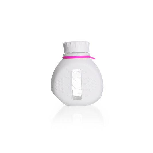 DURAN® TILT Bottle Light Shield, Silicone Rubber, White, Includes 4 x GL56 Bottle Tags, Made-to-Order, Non-returnable, Non-refundable