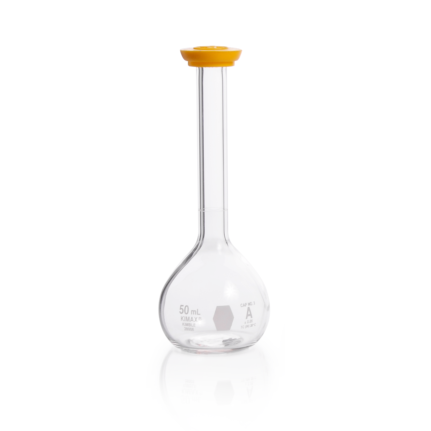 KIMBLE® KIMAX® Volumetric Flask, Snap Cap, 50 mL, 12/pk
