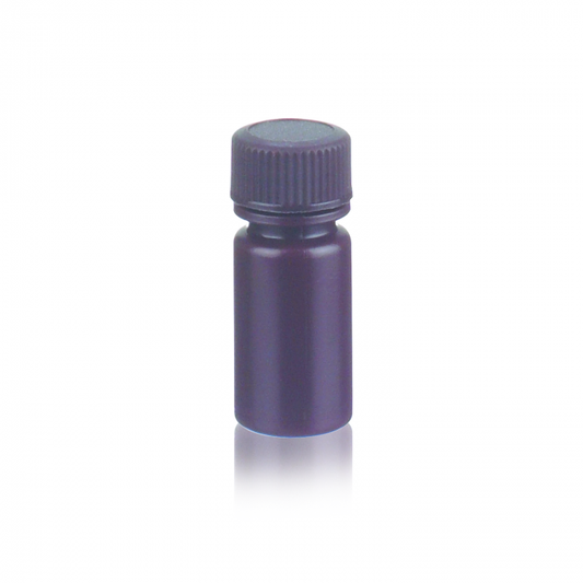 WHEATON® Leak Resistant Bottle, 4 mL, 16 x 38 mm, Amber, HDPE, 13-425 Polypropylene Screw Cap, 72/pk