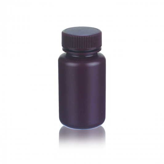 WHEATON® Leak Resistant Bottle, 125 mL, Amber, HDPE, 38-410, 51 x 98 mm, 72/pk