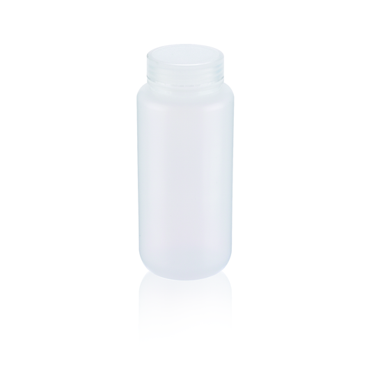 Bottle, Leak Resistant, 500mL, Wide Mouth, Natural PP, 53-410 Cap