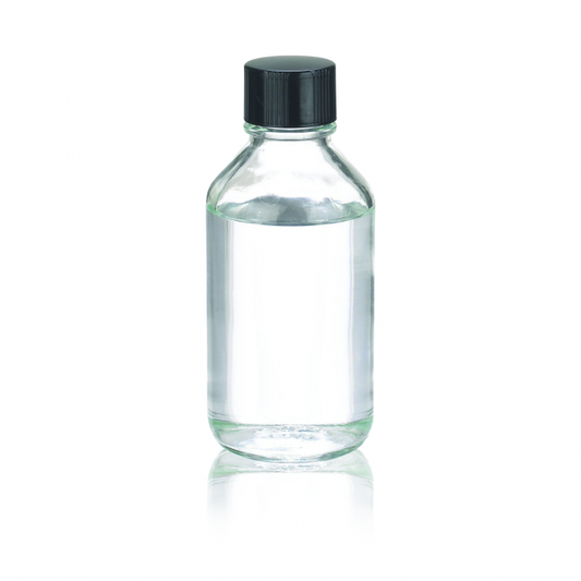 WHEATON® Media / Lab Bottle, 250 mL, 67 x 148 mm, Non-graduated, with 33-430 LDPE Polyethylene lined Phenolic Cap, Clear Glass, 48/pk