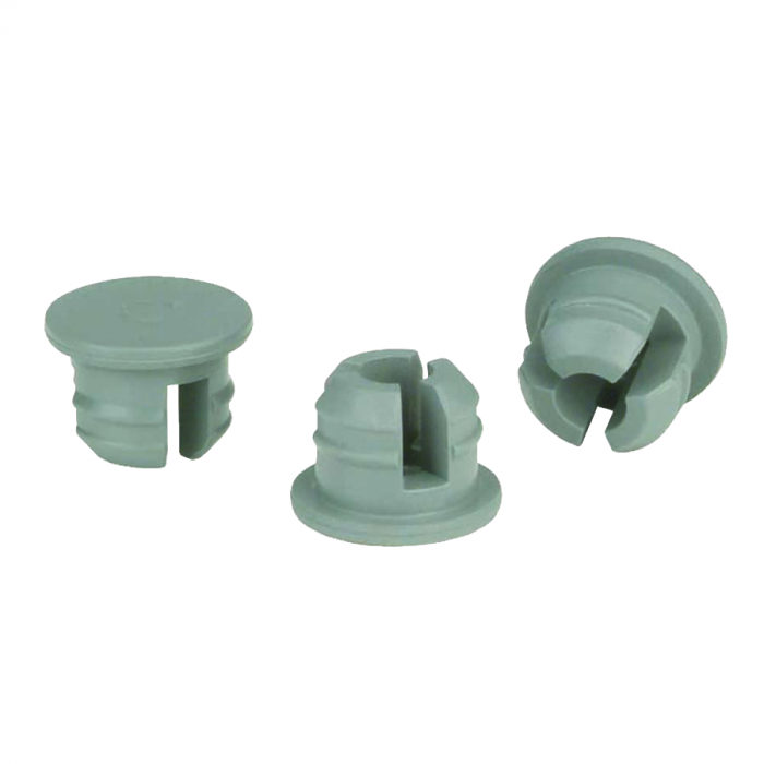 WHEATON® Thin Flange Stopper, 20mm 3-Leg Lyophilization, Gray, Chlorobutyl / 55