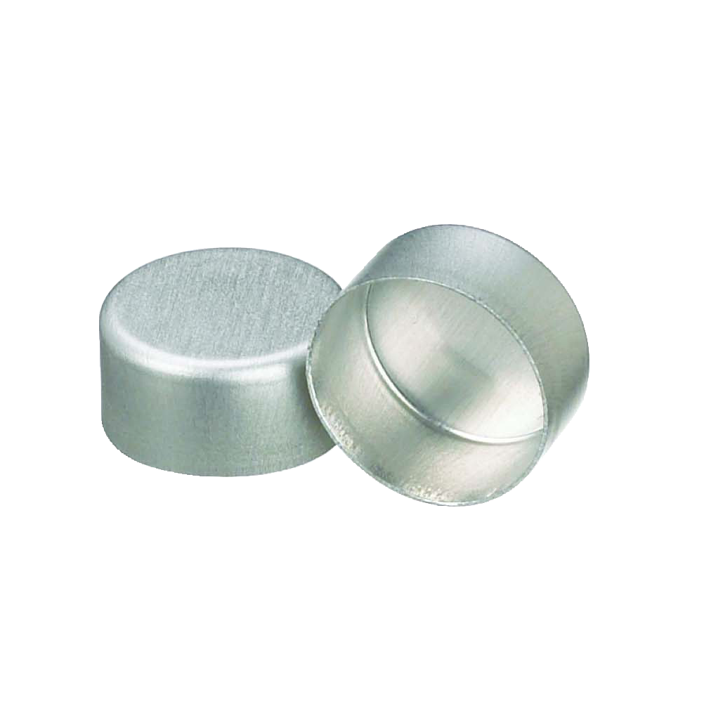 WHEATON® Unlined Solid Top Aluminum Seal, 11mm, Natural, Made to Order Item, Non-returnable, Non-refundable