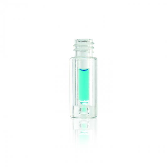WHEATON® 12 x 32mm Plastic Vial With 0.1mL Insert, Clear Vial, Clear Screw Thread