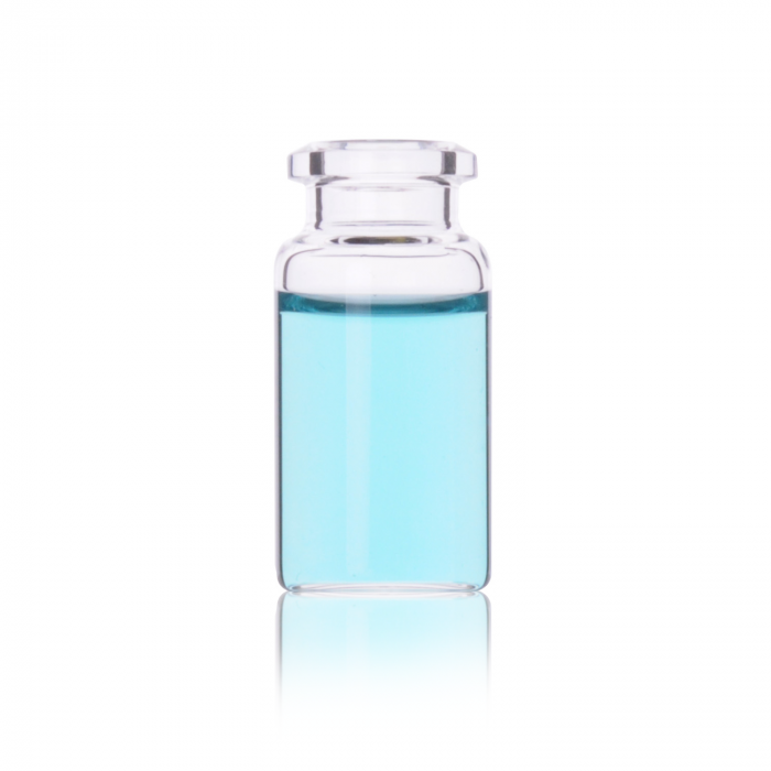 WHEATON® Crimp Top Headspace Vial, Flat Bottom, Beveled Finish, 10 mL, 23 x 46 mm, Clear Glass, 100/pk