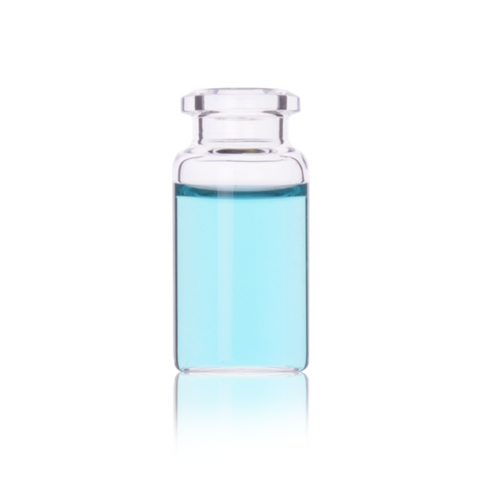 WHEATON® Crimp Top Headspace Vial, Flat Bottom, Beveled Finish, 10 mL, 23 x 46 mm, Clear Glass, 100/pk