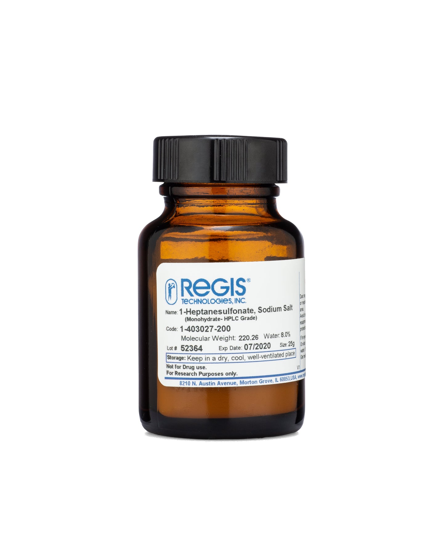 *1-Heptanesulfonate, CAS # 207300-90-1, 25 gm