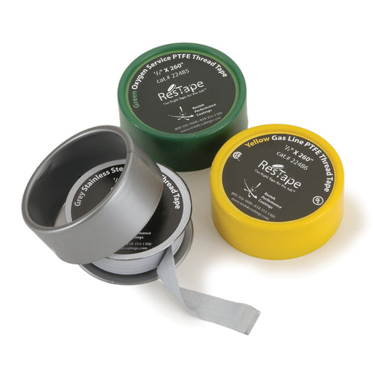 ResTape Yellow PTFE thread tape for gas service, 1/2" x 260"