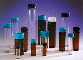Vial, Screw Thread, 2 mL, 15 x 26 mm, Amber Glass, with 13-425 Polyvinyl Lined Screw Cap, 10 Class, 144/pk