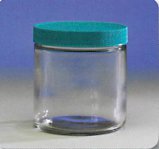 Jar,Straight Side, 250mL,Clear Glass, 70-400 PTFE Lined Closed Top Cap, 2000 Class, 12/pk